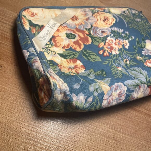 Diane Von Furstenberg floral makeup pouch travel bag w zipper - Picture 2 of 12